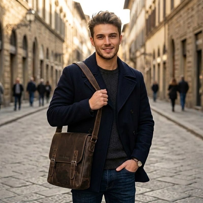 The Brandy leather Shoulder Bag w/ipad pocket