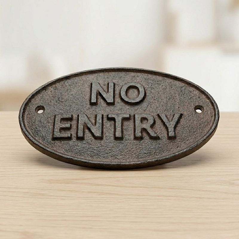 Cast Iron No Entry Sign