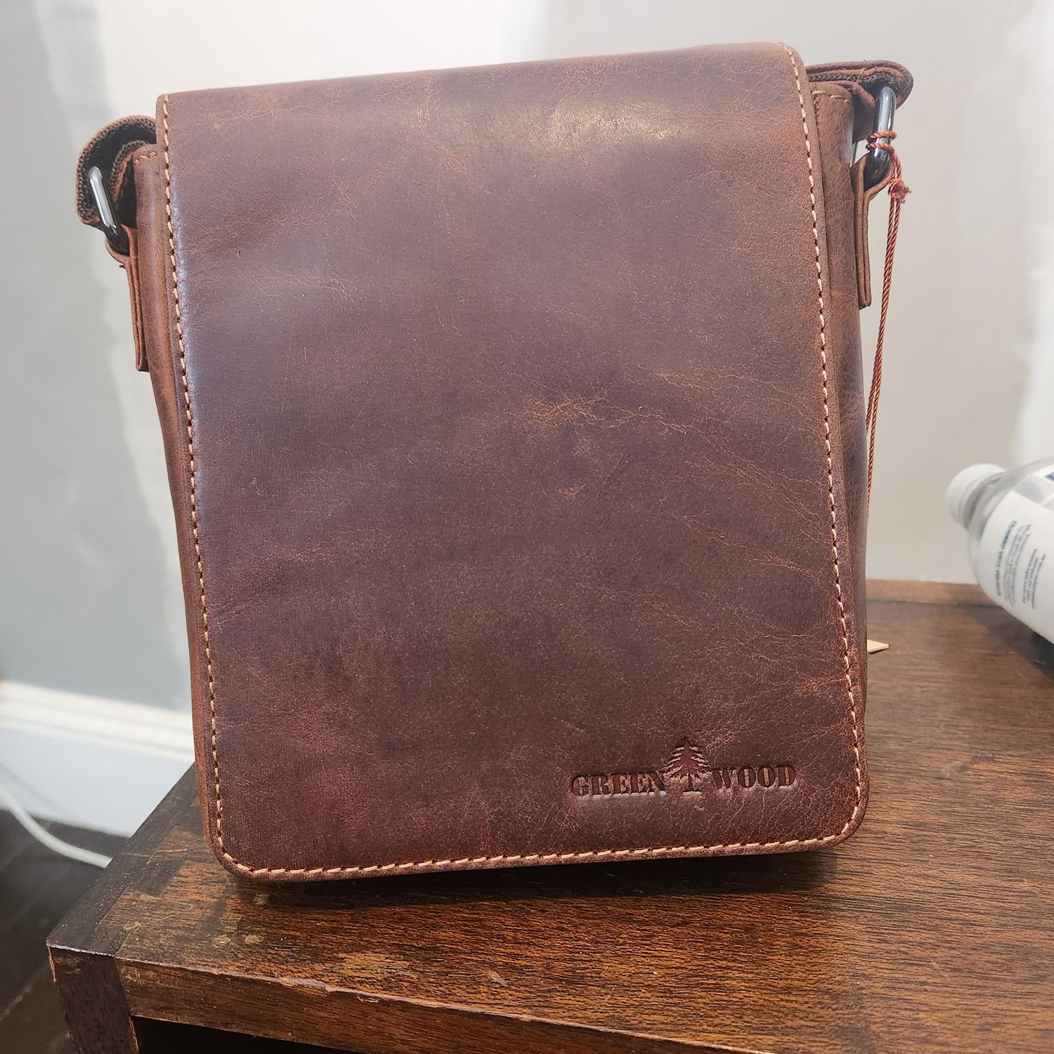 The Riley Brazilian Leather Cross Body Bag, Colour: Sorghum