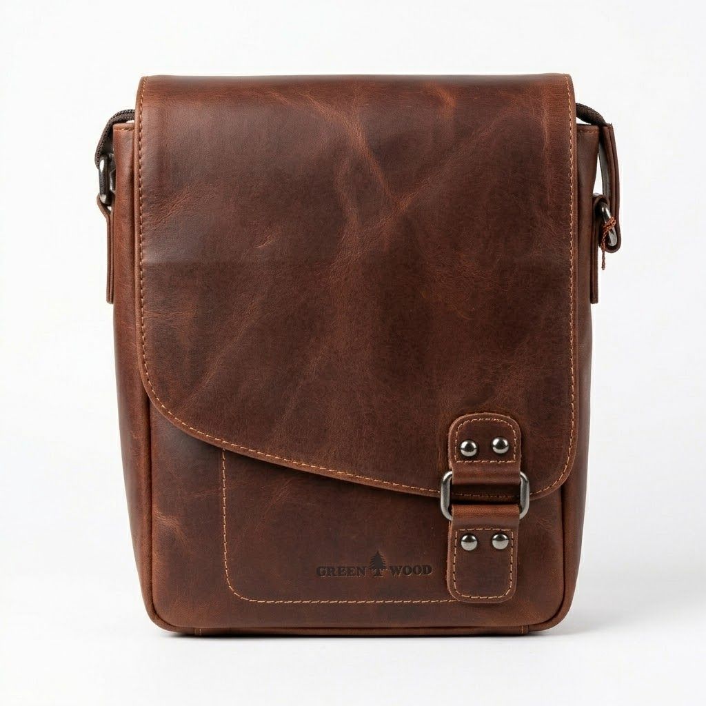 The Kent Leather Messenger Bag, Colour: Sorghum