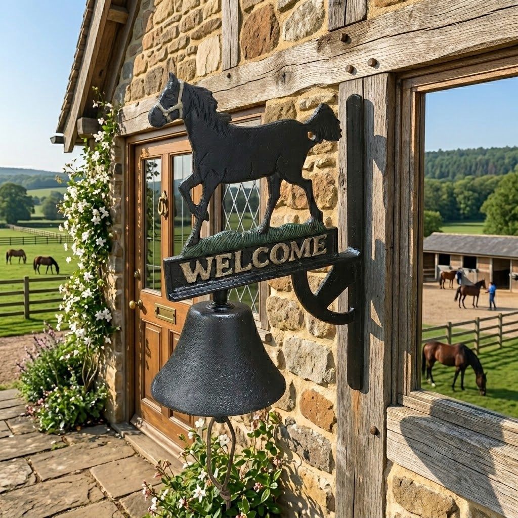 Welcome Horse Doorbell Cast Iron