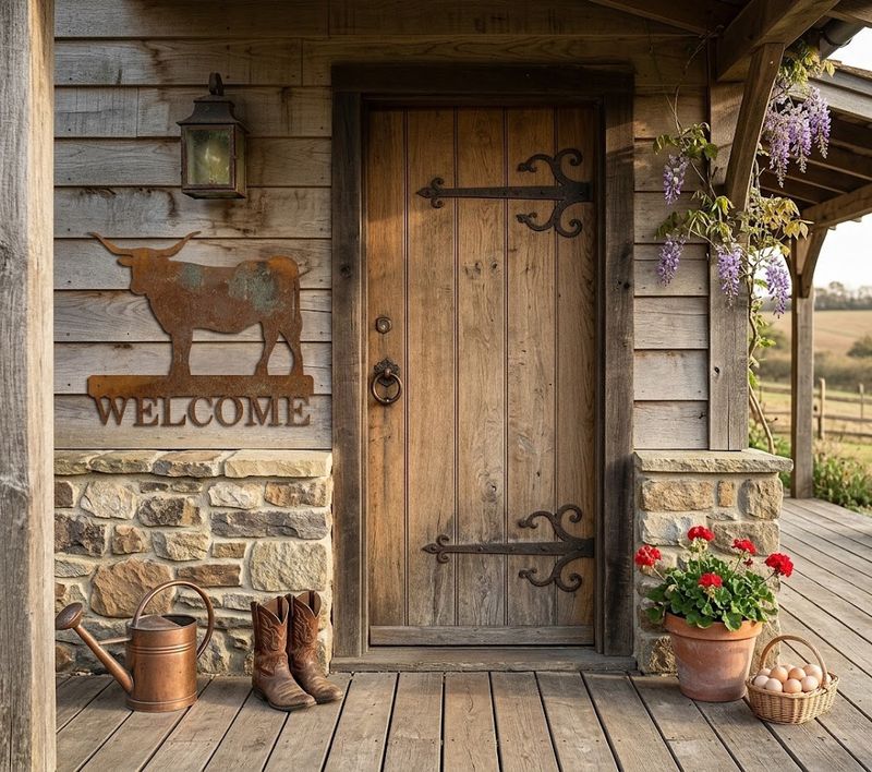 Longhorn Welcome Sign Australian Made Metal Art