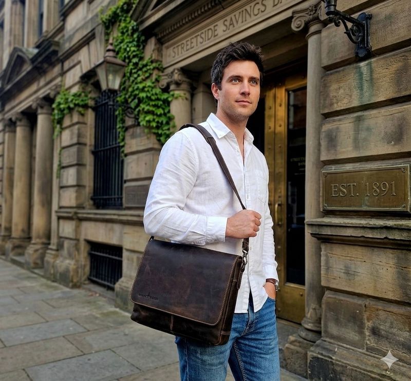 The Jordan 13 inch Leather Laptop Satchel Bag
