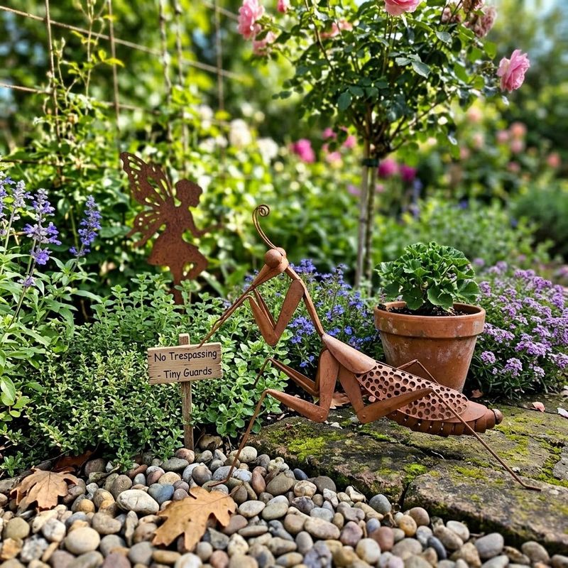 Arnie the Praying Mantis metal garden art