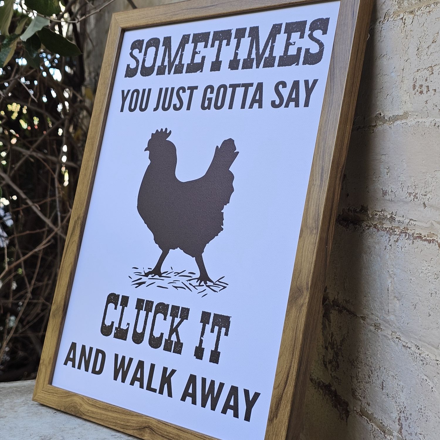 Cluck It Framed Print, Type: Cluck It