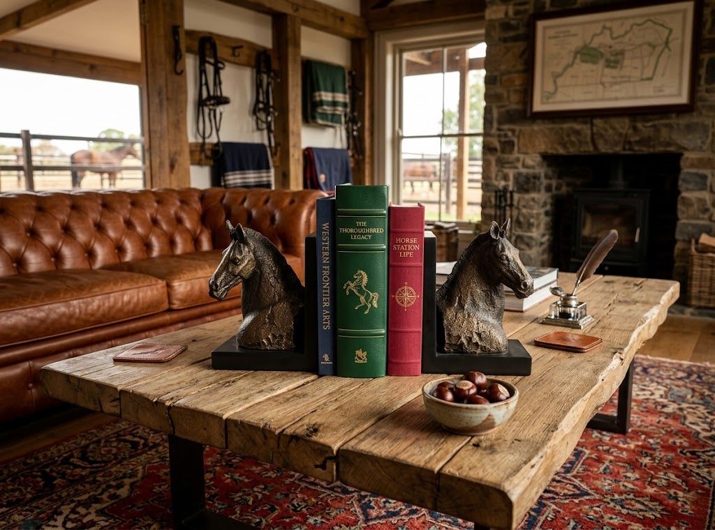 Aged Bronze look Horse Bookends
