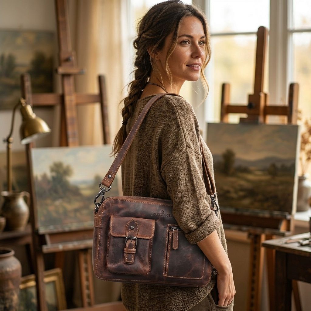 The Tourist Leather Shoulder Bag, Colour: Sorghum