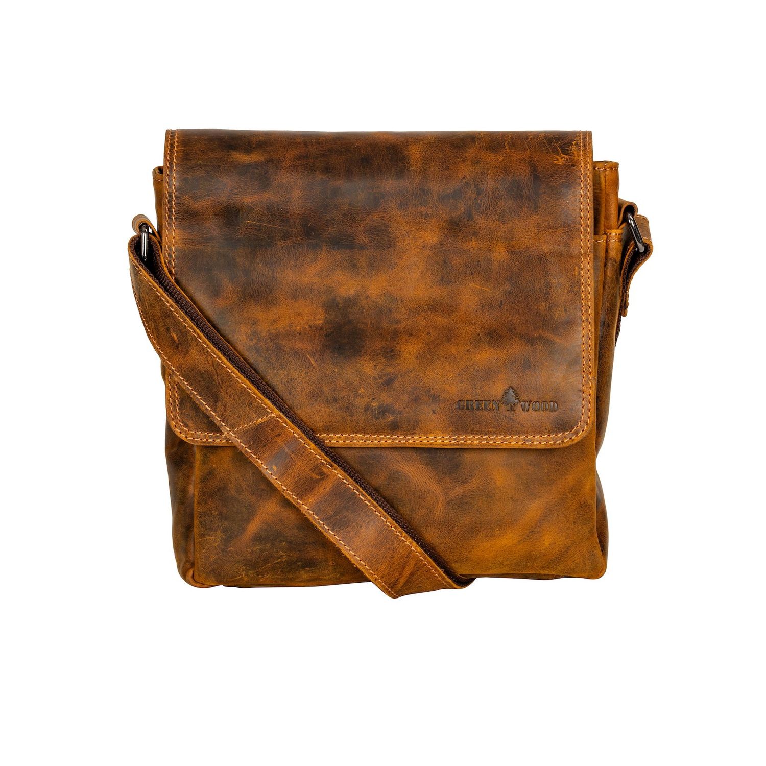 The Carmichael Leather Messenger Bag, Colour: Earth
