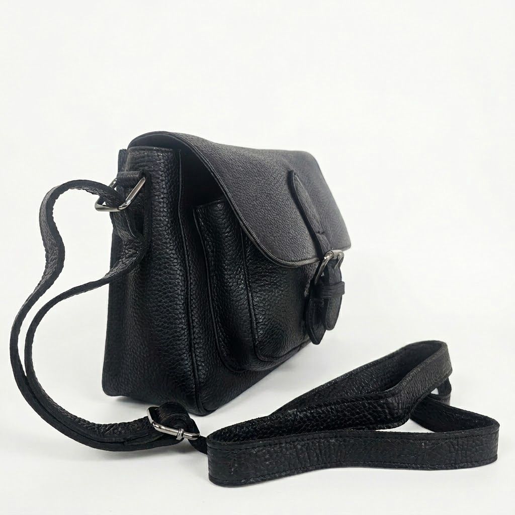 The Tiana Leather Cross Body Bag, Colour: Black