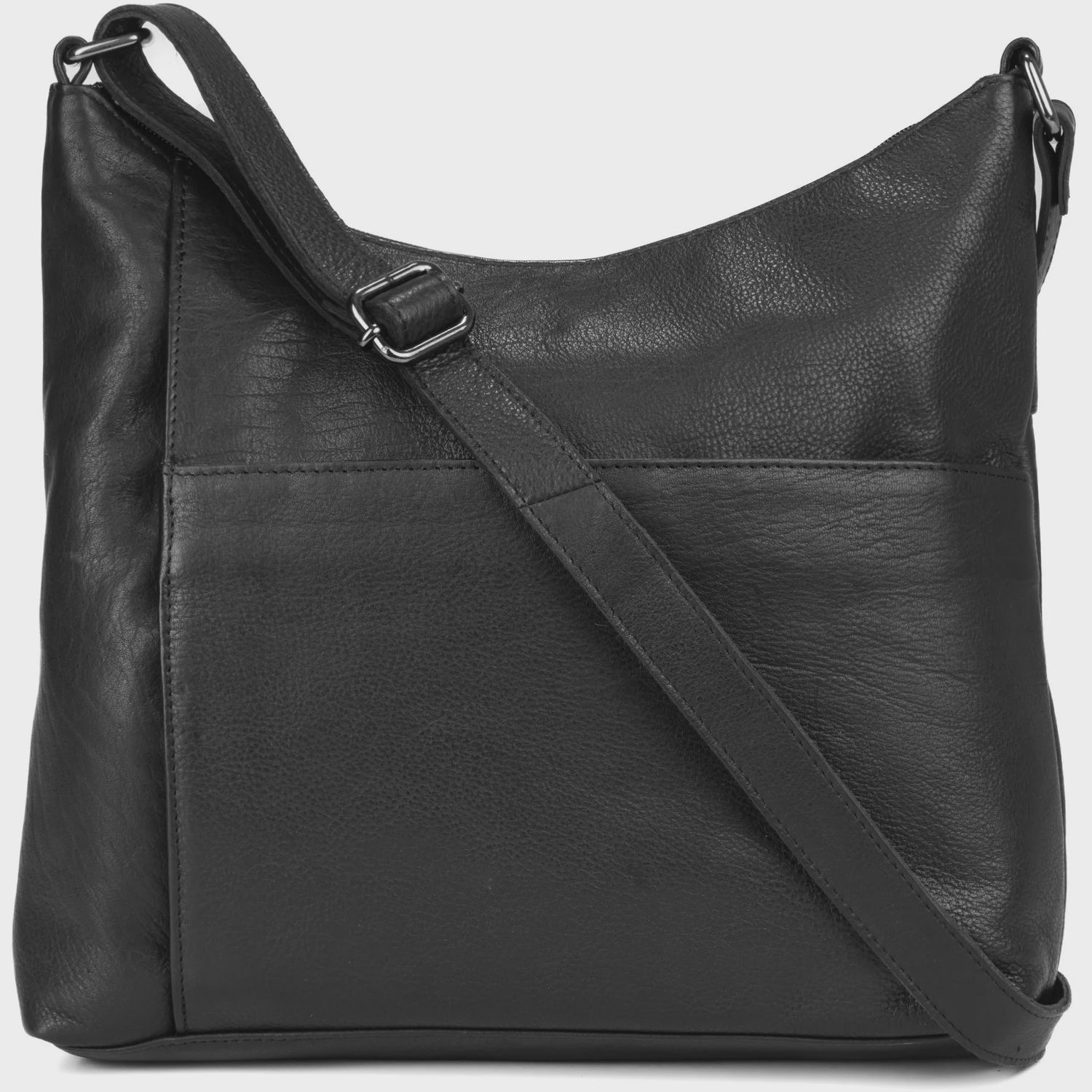 The Maddie Leather Shoulder Bag, Colour: black