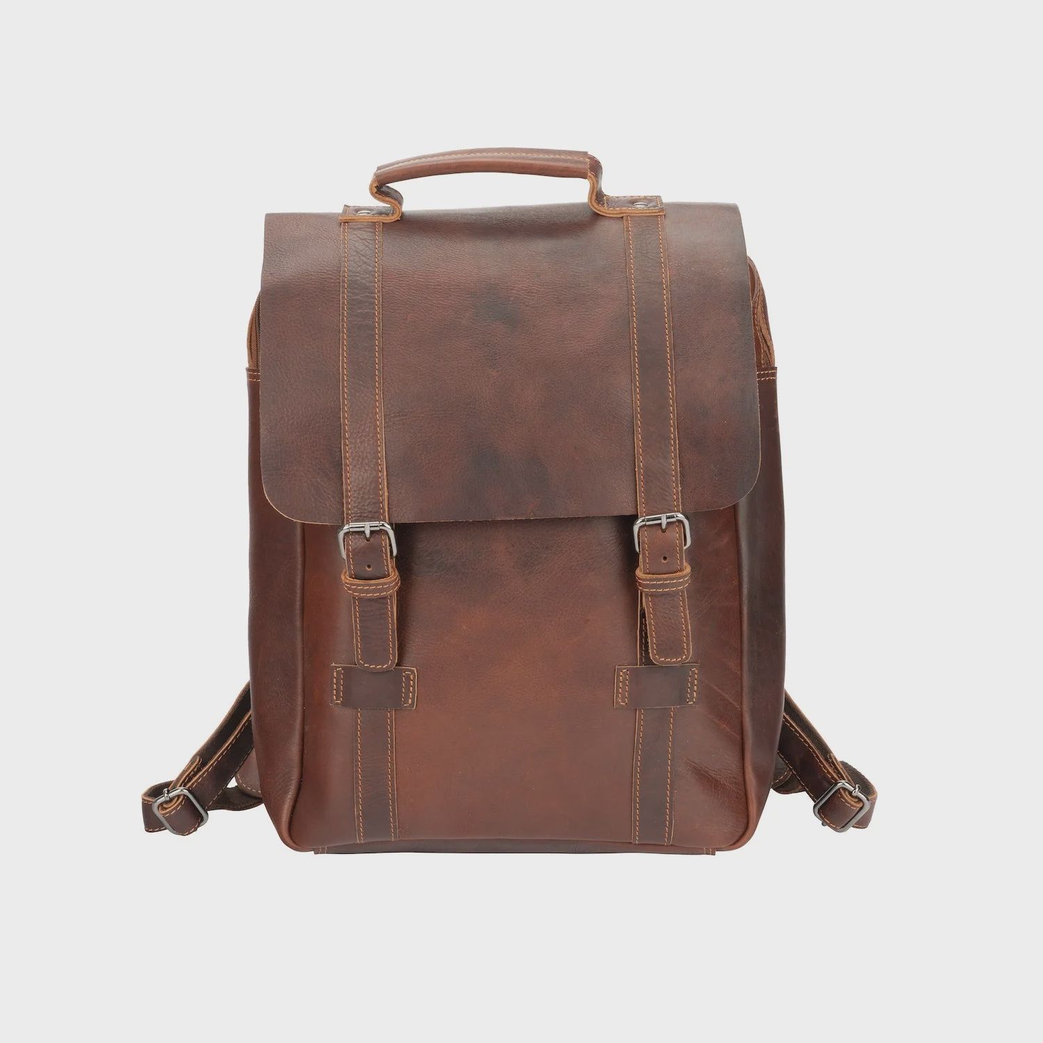 The Grant Leather Laptop Backpack, Colour: Sorghum