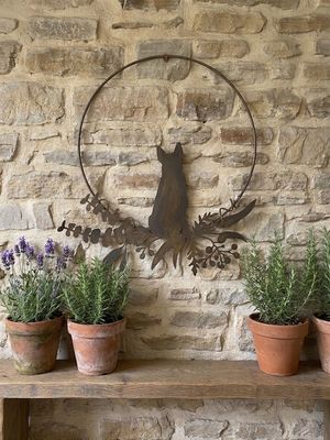 Dog in a wreath Labrador Border Collie Blue Heeler