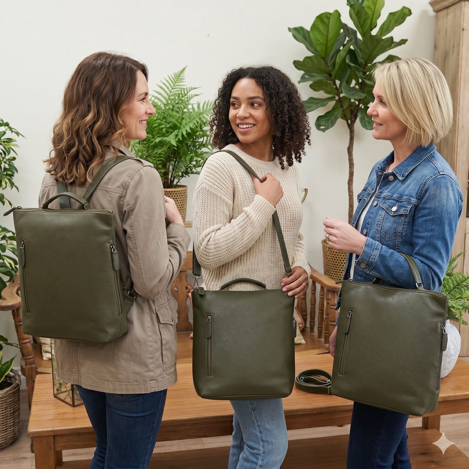 The Sophie Leather Laptop Backpack Shoulder Bag