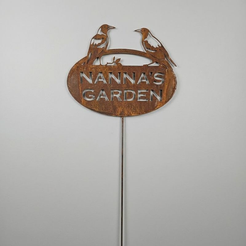 Nanna's Garden Metal Art on stake Australian Made