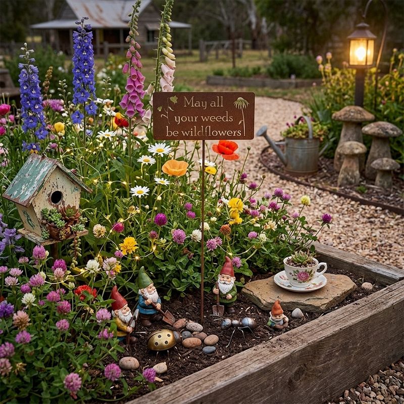 May all Your Weeds be Wildflowers Metal Art