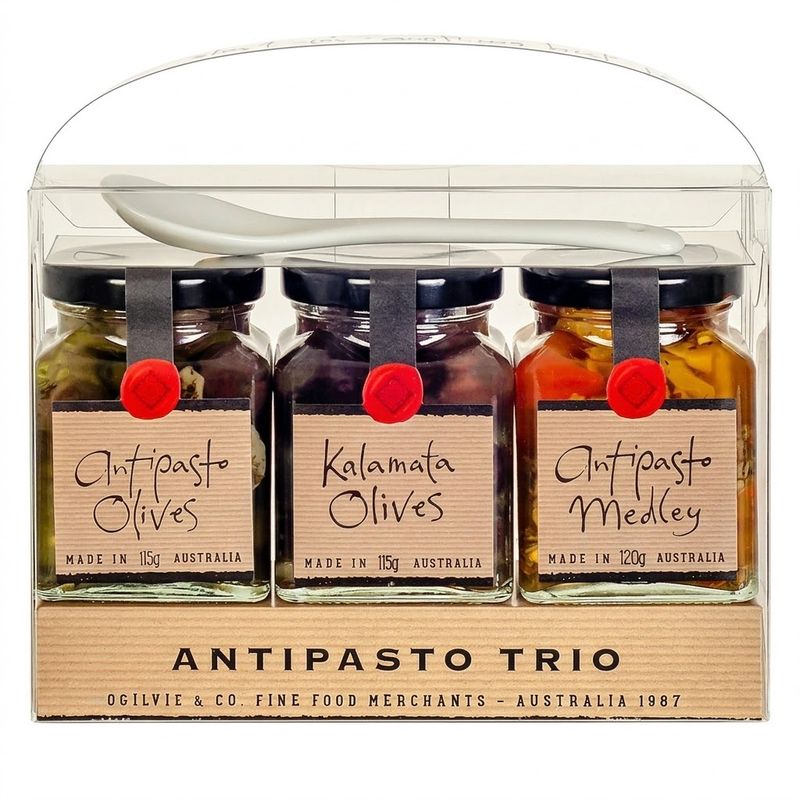 Antipasto Trio Gift Set w/Ceramic Serving Spoon