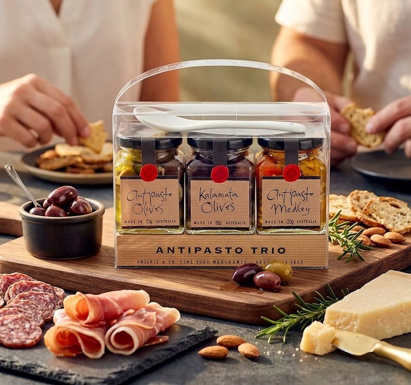 Antipasto Trio Gift Set w/Ceramic Serving Spoon