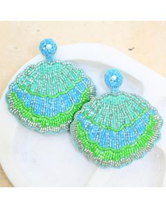 Anna Nova Beaded Blue Shell Earrings