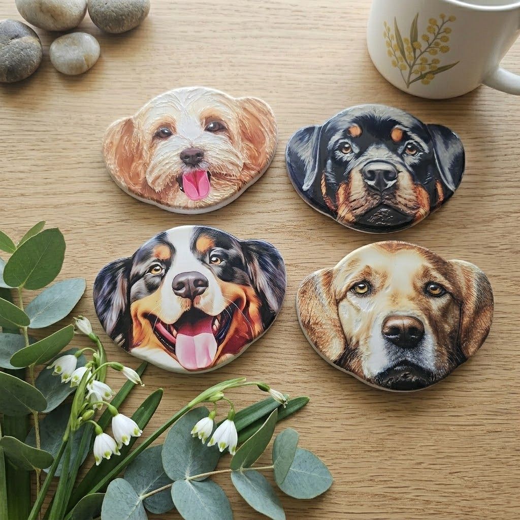 Dog Magnets S/4, Type: Head Shots