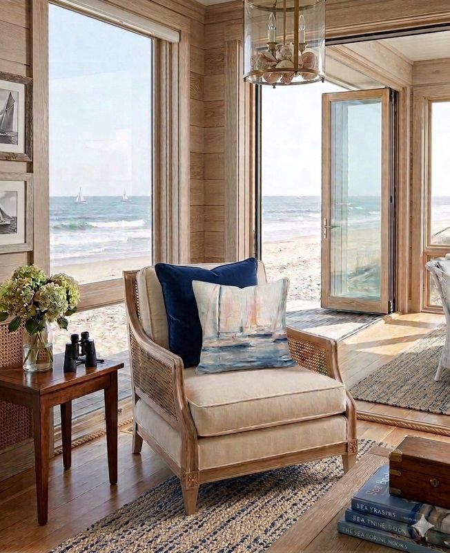 "Nautical But Nice" Linen Blend Cushion