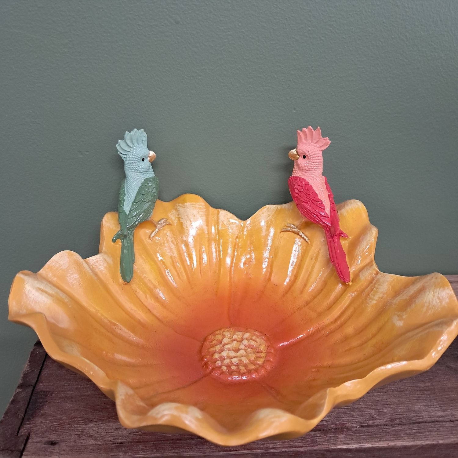 Cello Resin Bird Bowl 24 x 13cm