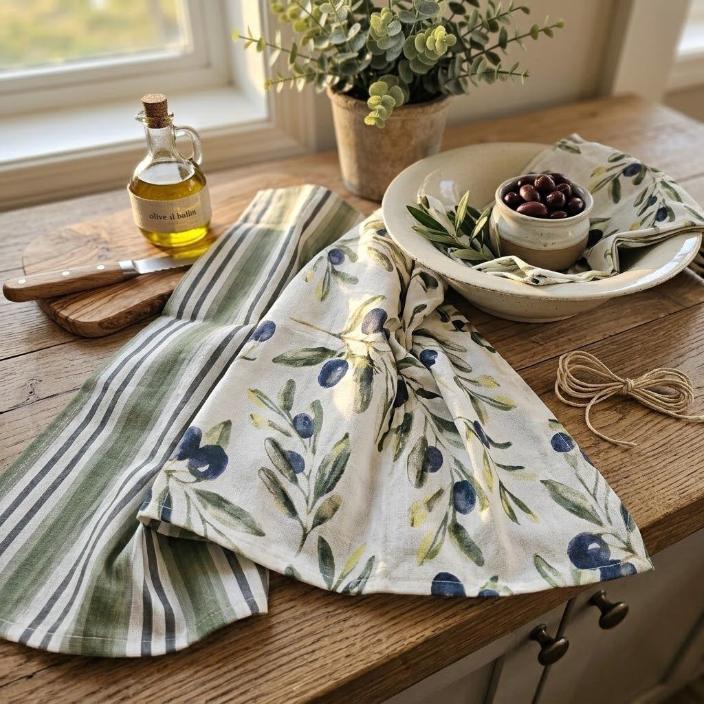 Olives Blue/Green S/2 Tea Towels