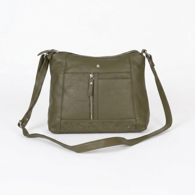 The Dina Woven Leather Shoulder Bag