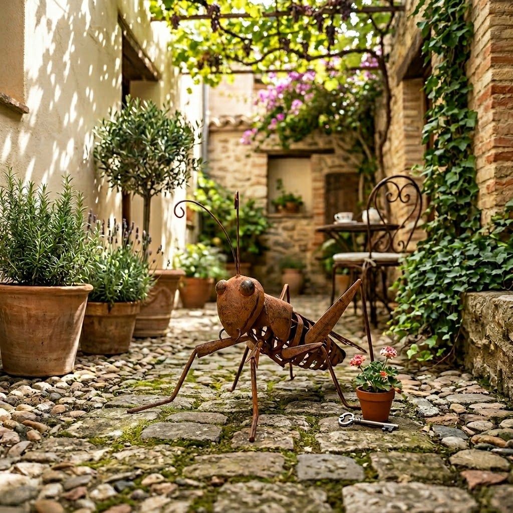 Garry the Rustic Grasshopper Metal Art