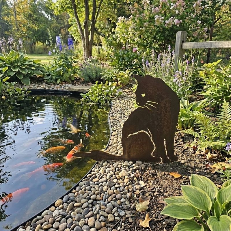Milo the Cat w/Fluffy Tail Australian Made Metal Art