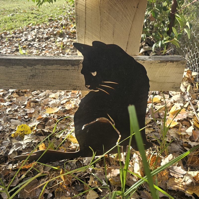 Milo the Cat w/Fluffy Tail Australian Made Metal Art