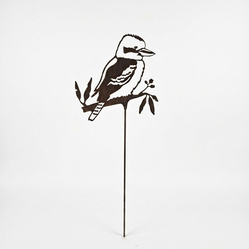 Kookaburra on Long Stake Aust Made Metal Art