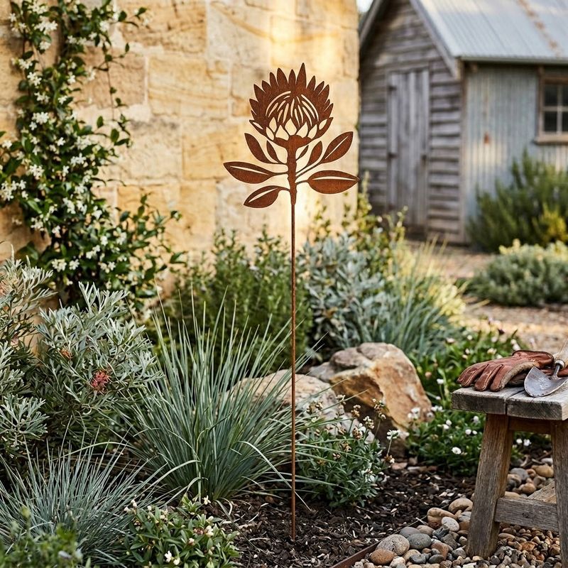Protea w/long Stake Australian Made Metal