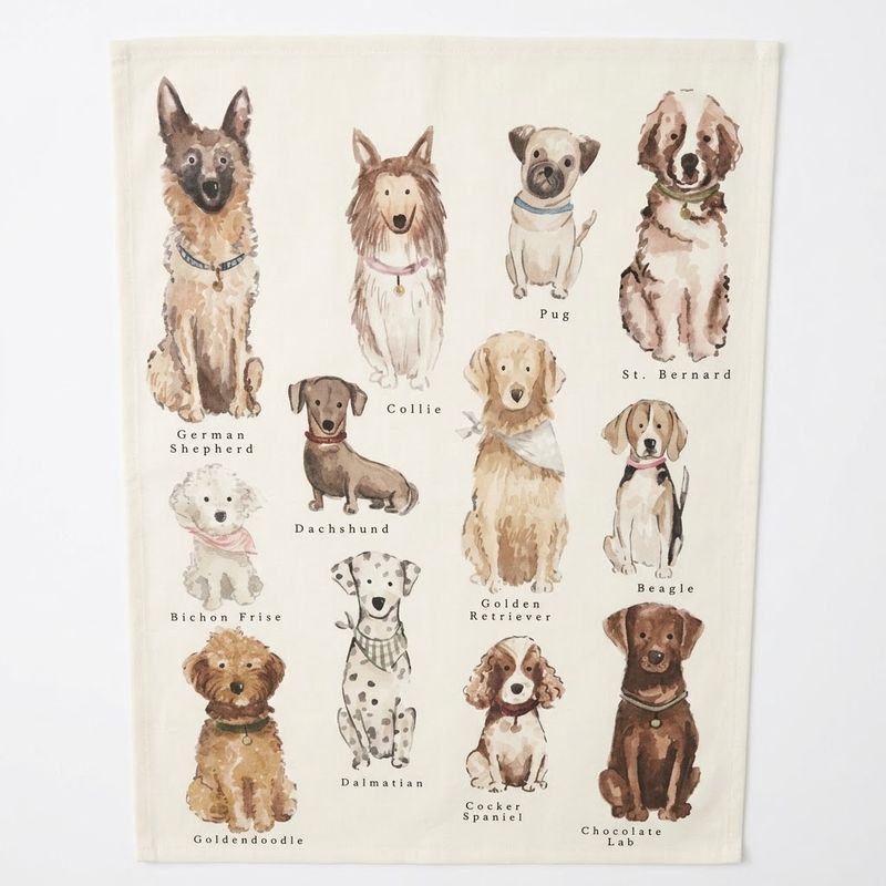 Cute Dog Breeds Cotton Tea Towel Australian