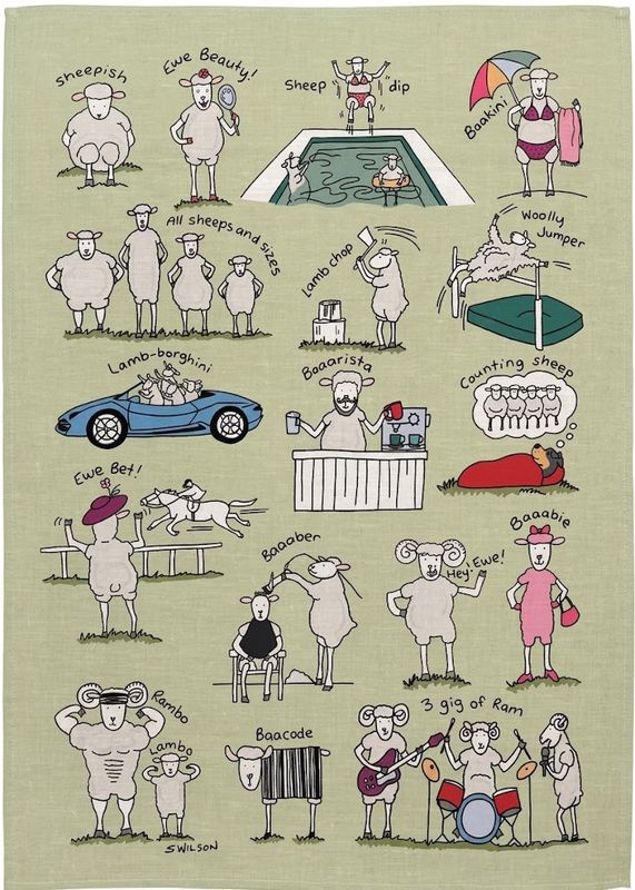 Sheep Puns Tea Towel Australian Made