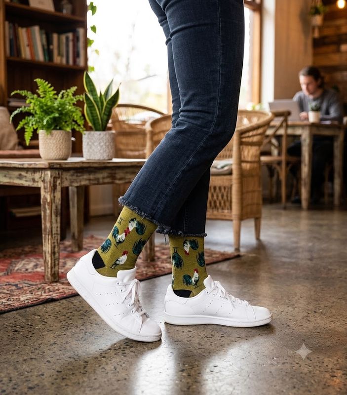 You Rooster! Bamboo Socks Womens9+/Mens 9-14