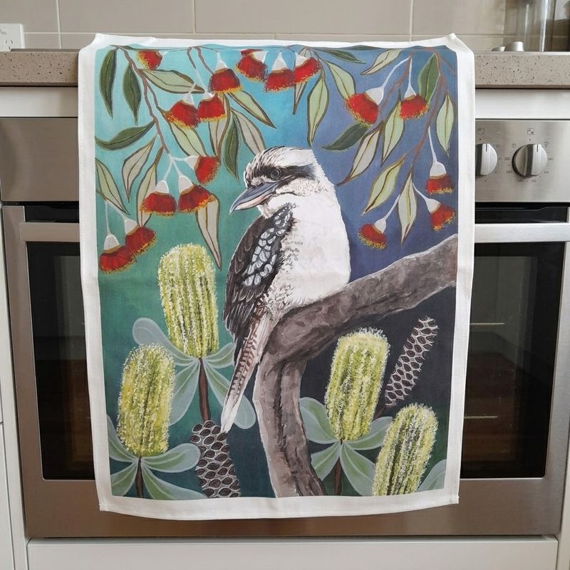 Kookaburra Cotton Tea Towel Australian Made