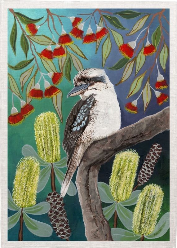 Kookaburra Cotton Tea Towel Australian Made