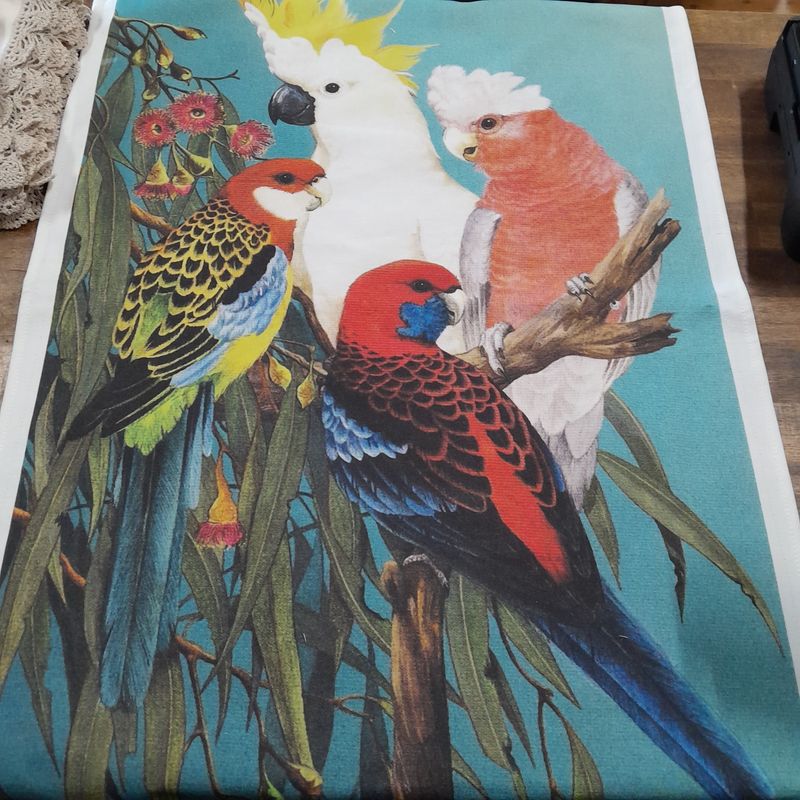 Native Australian Birds Cotton Tea Towel Australian Made