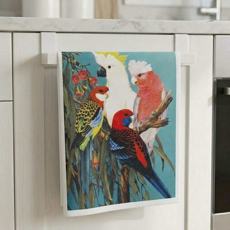 Native Australian Birds Cotton Tea Towel Australian Made