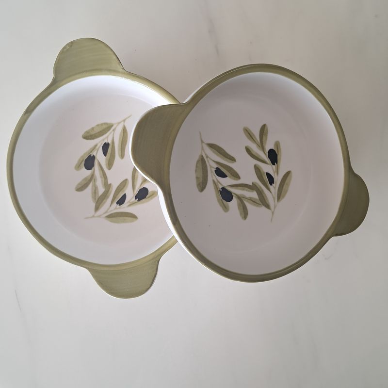 Olives Ceramic Ramekin-style Dishes 2pc Set