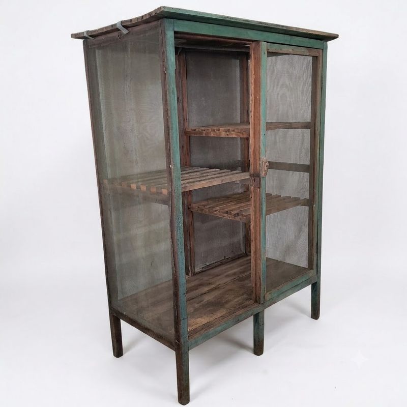 Antique Extra Large Meat Safe food Pantry in Green!