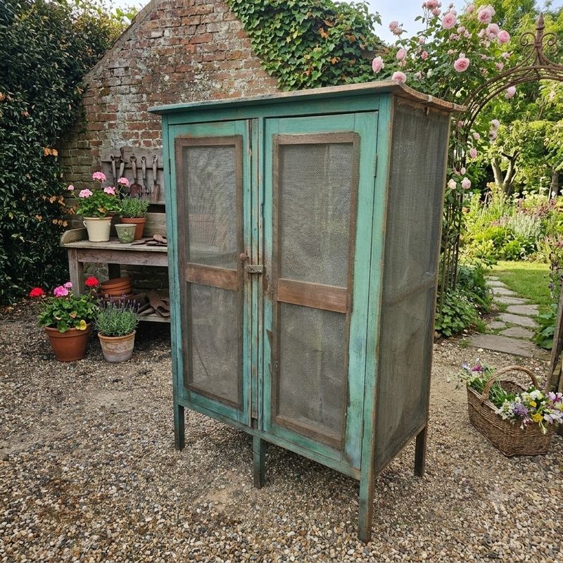 Antique Extra Large Meat Safe food Pantry in Green!