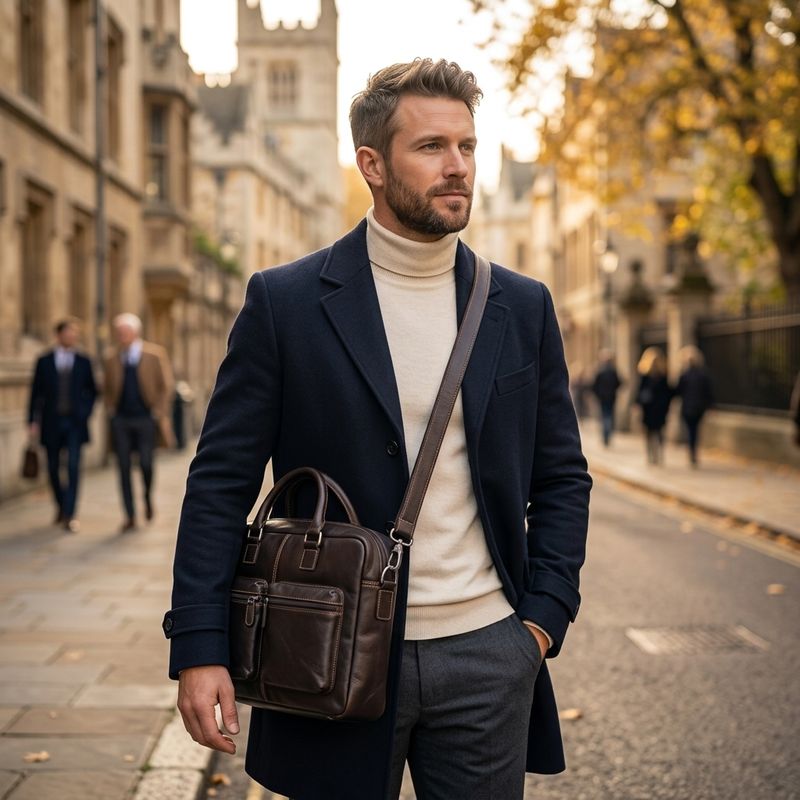 The Davidson Leather 15 inch Laptop Satchel