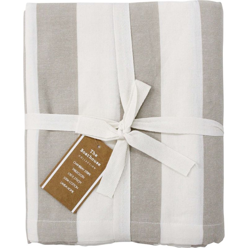 The Boathouse Chambray Cotton Tablecloth 150x270cm