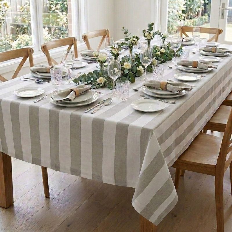 The Boathouse Chambray Cotton Tablecloth 150x270cm