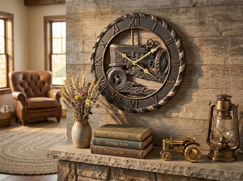 Cast Indoor/Outdoor Tractor Clock