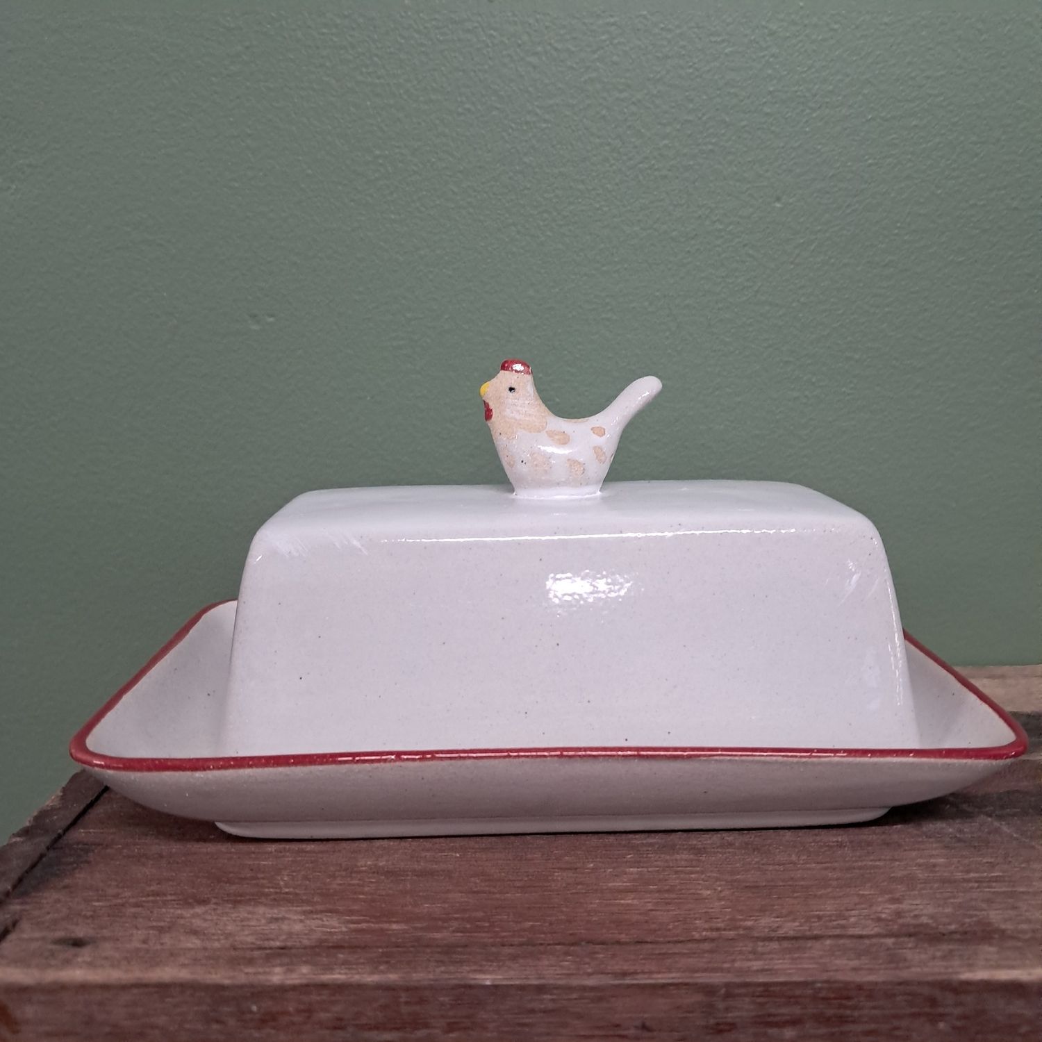 Maisy the Chicken Ceramic Butter Dish
