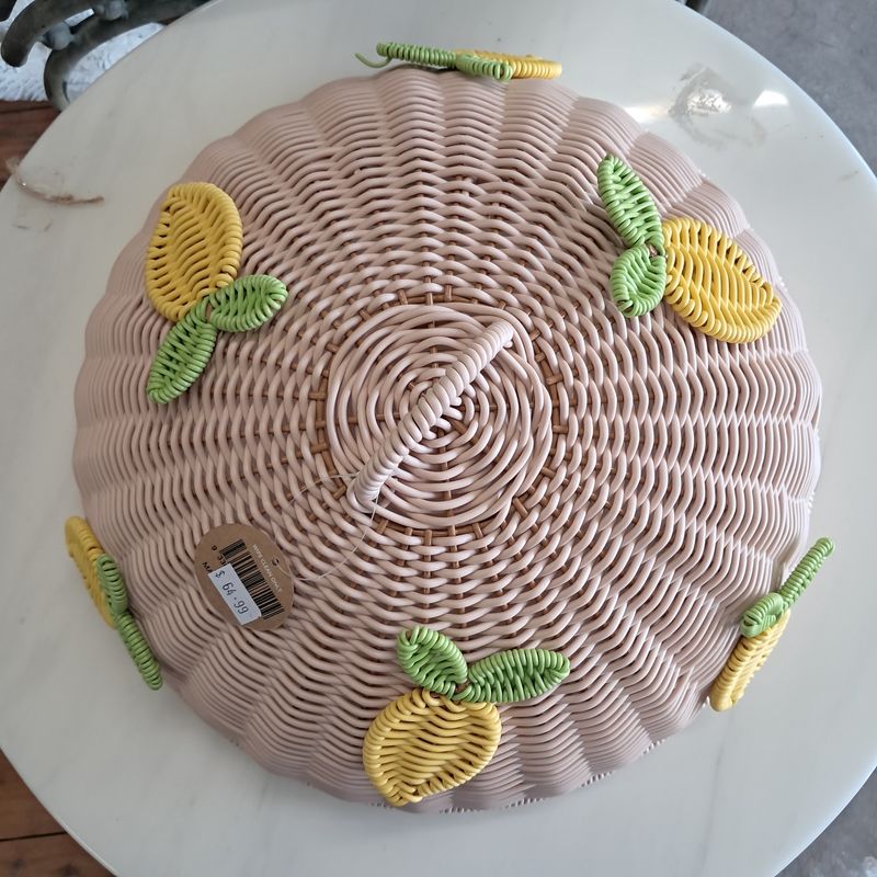 Citron Woven Basket Food Cover