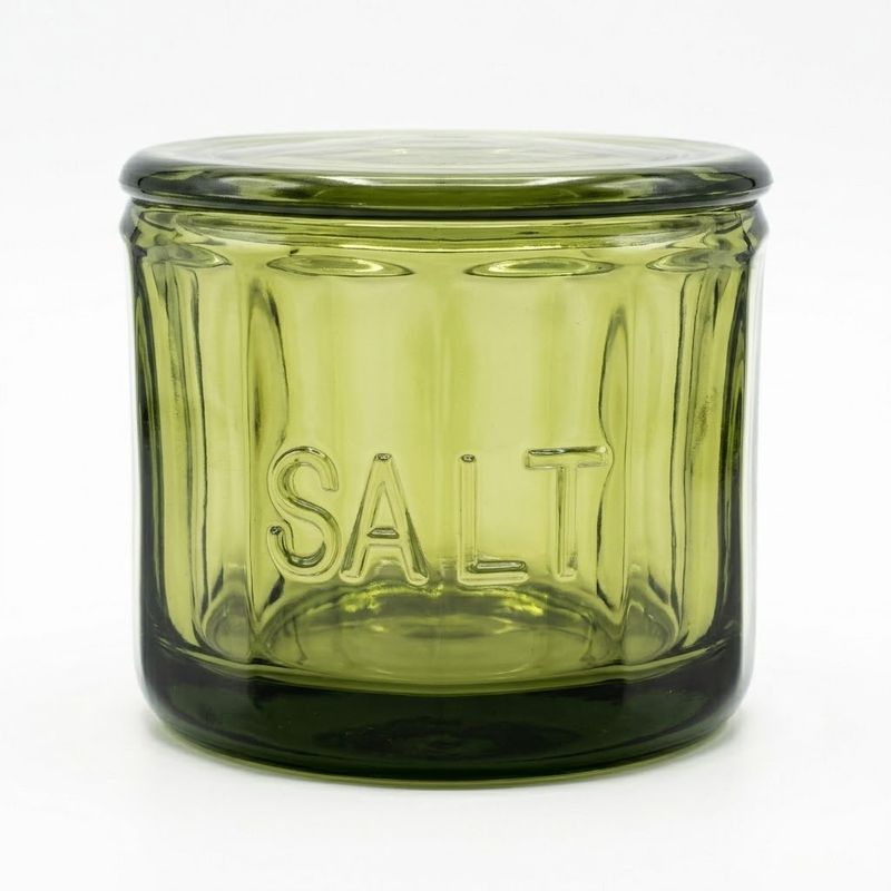 Lia Glass Salt Jar Green