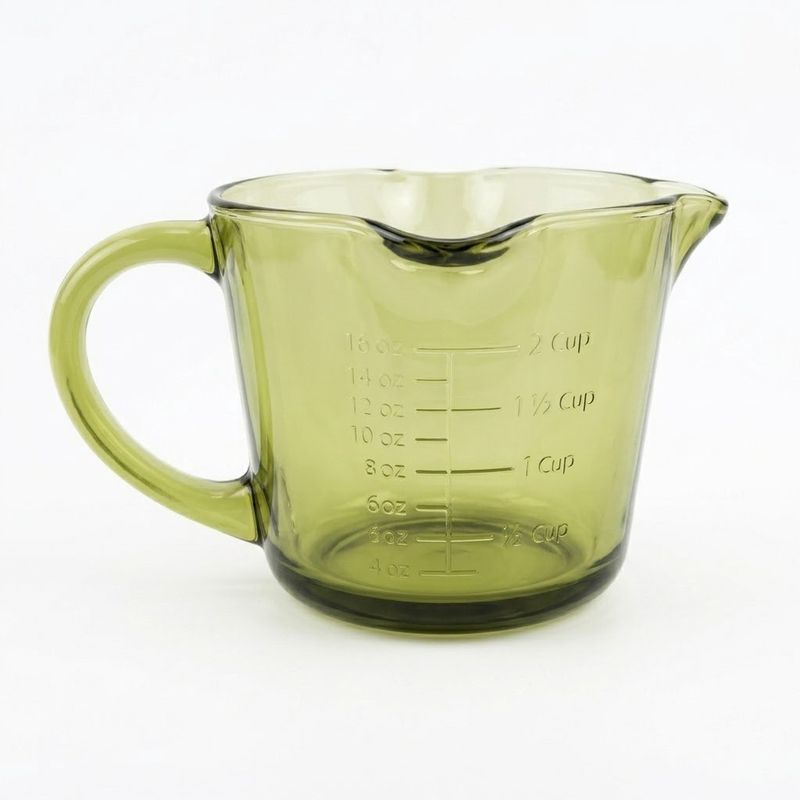 Lia Glass Measuring Jug Green w/3 Pour Spouts